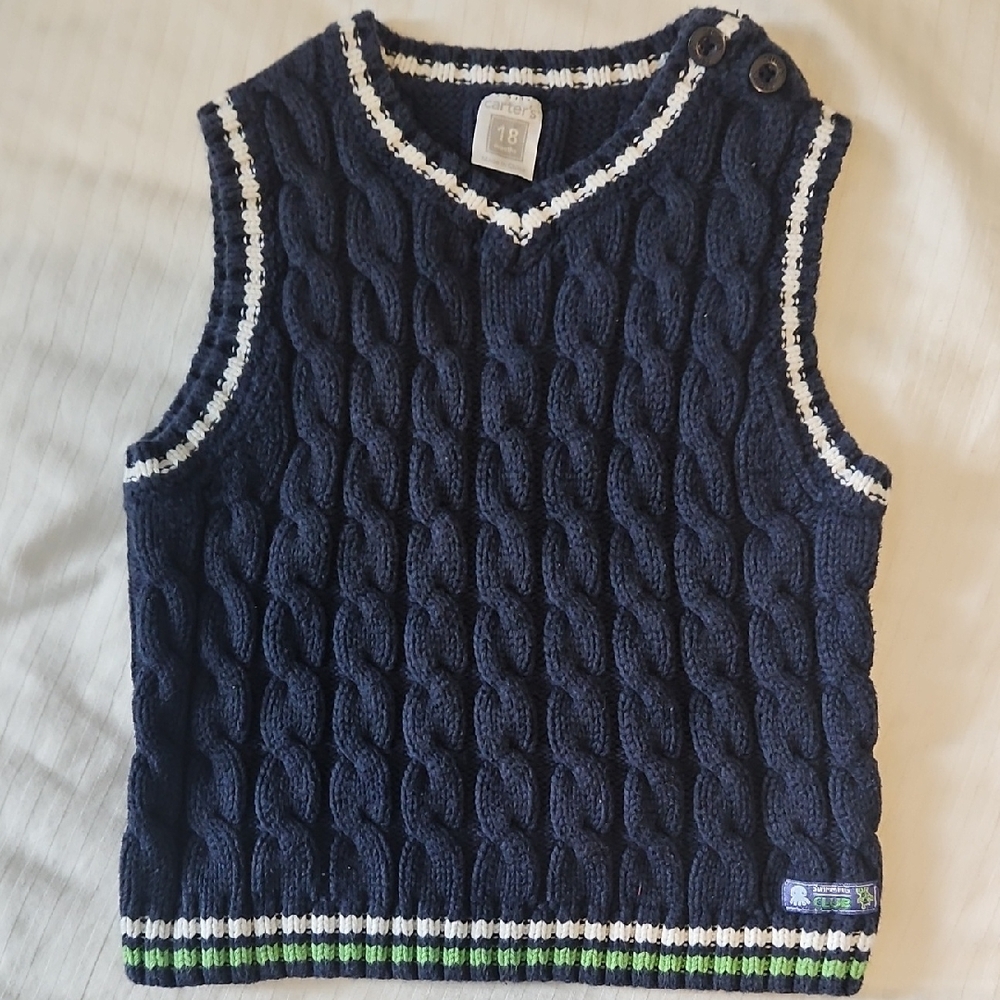 Carter's Navy Cable Knit Sweater Vest
